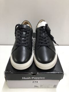 HUSH PUPPIES CAMILLE LACE CUPSOLE BLACK SHOES - SIZE 8