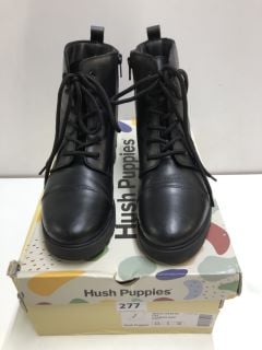 HUSH PUPPIES LAUREN SNR BLACK BOOTS - SIZE 3