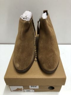 WIDE FIT SUEDE ANKLE BOOT MID TAN - SIZE 6