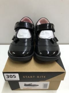 START & RITE TWIZZLE BLACK PATENT CHILDRENS SHOE - SIZE 9.5G