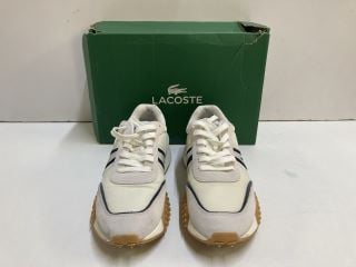 LACOSTE L SPIN DELUXE WHITE/BLACK SHOES - SIZE 8