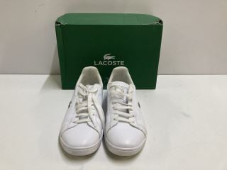 LACOSTE CARNABY PRO WHITE LEATHER SHOES - SIZE 7