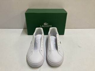 LACOSTE LEROND PRO WHITE LEATHER SHOES - SIZE 8