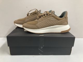 BOSS TTNM EVO-RUNN-NUME TRAINERS - MED BEIGE - SIZE: 8 - RRP.£229