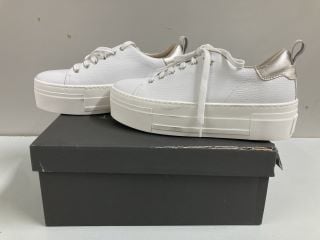 MINT VELVET BELLE WHITE PLATFORM TRAINERS - SIZE: 6 - RRP.£119