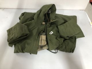 BARBOUR GREEN TARTAN COAT - SIZE 14