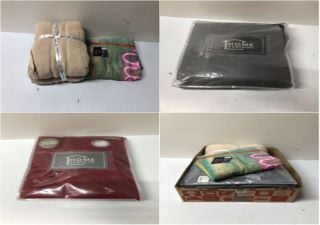 BOX OF ITEMS TO INC GREY HOME CURTAINS