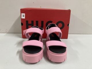 HUGO KRIS CHUNK HEEL SANDAL - PINK - SIZE: 6 - RRP.£169