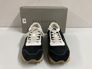 ALLSAINTS MEN'S RIMINI LOW TOP TRAINERS - BLACK - SIZE: 10 - RRP.£199