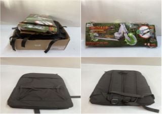 OZBOZZ DINOSAUR EXPEDITION LIGHT UP SCOOTER & BOX OF VARIOUS BAGS