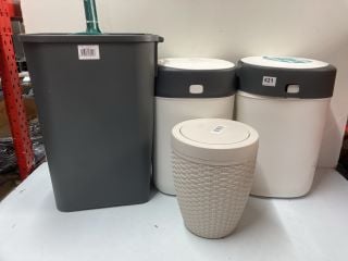 2 X BINS & 1 X THE GARDENER LARGE DUSTPAN AND BRUSH SET & 2 X TOMME TIPPLE TWIST & CLICK ADVANCED NAPPY DISPOSAL SYSTEM