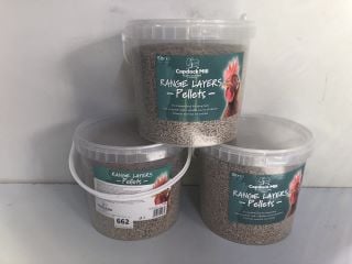 3 X COPDOCK MILL RANGE LAYER PELLETS 5 LITRE - BEST BEFORE 16/07/2024