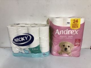 2 X FAMILY PACK TOILET ROLL TO INC ANDREX FAMILY PACK TOILET ROLL