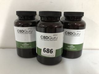 3 X CBD GURU CBD GUMMIES 1200MG (18 + ID REQUIRED)