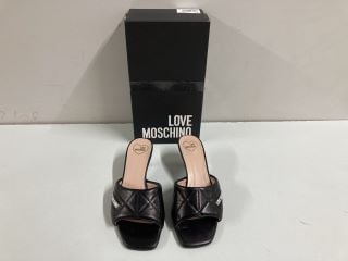 LOVE MOSCHINO KITTEN HEEL MULE - BLACK - SIZE: 6 - RRP.£190