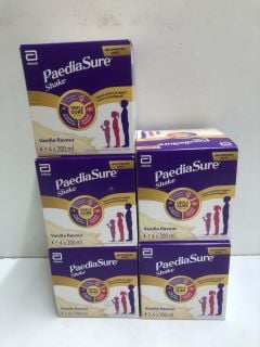 5 X ABBOTT PAEDIASURE SHAKES - VANILLA FLAVOUR - BEST BEFORE: 11-2024