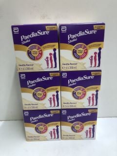 6 X ABBOTT PAEDIASURE SHAKES - VANILLA FLAVOUR - BEST BEFORE: 11-2024