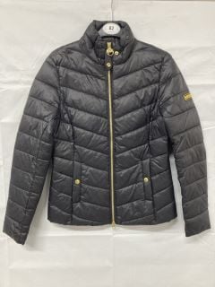 BARBOUR INTERNATIONAL AUBERN QUILTED JACKET - BLACK - SIZE: 8 - RRP.£209