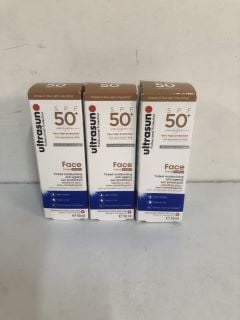 3 X ULTRASUN SPF 50 TINTED MOISTURISING ANTI-AGEING SUN PROTECTION