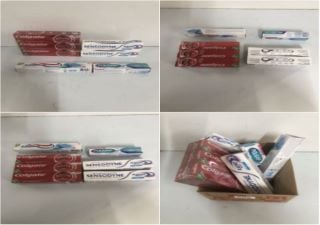 BOX OF DENTUAL PRODUCTS INC. SENDODYNE RAPID RELIEF MINT TOOTHPASTE