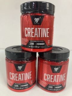 3 X BSN CREATINE 216G - UNFLAVOURED - BEST BEFORE: 11/2024 (SEALED)