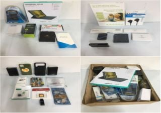 BOX OF ITEMS TO INC LOGITECH UNIVERSAL FOLIO