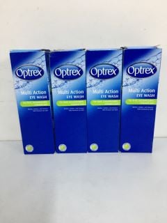 4 X OPTREX MULTI ACTION EYE WASH 300ML