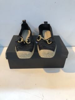 MINT VELVET CLO BLACK RAFFIA ESPADRILLES UK SIZE: 6