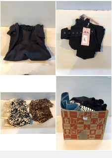 BOX OF CLOTHES IN VARIOUS SIZES AND DESIGNS