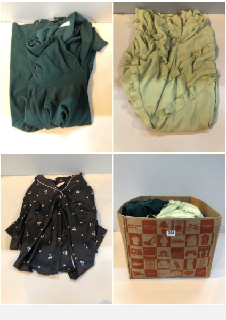 BOX OF CLOTHES IN VARIOUS SIZES AND DESIGNS