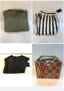 BOX OF CLOTHES IN VARIOUS SIZES AND DESIGNS