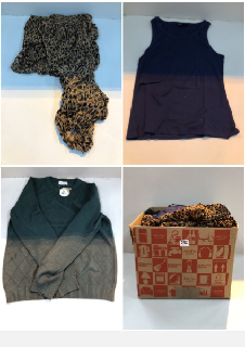 BOX OF CLOTHES IN VARIOUS SIZES AND DESIGNS