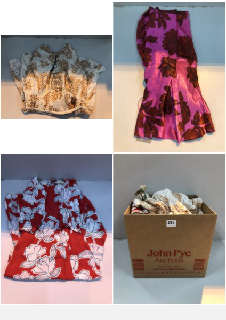 BOX OF CLOTHES IN VARIOUS SIZES AND DESIGNS