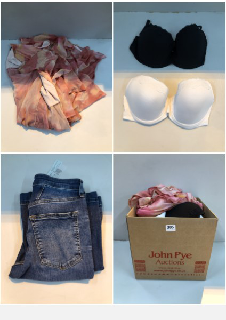 BOX OF CLOTHES IN VARIOUS SIZES AND DESIGNS