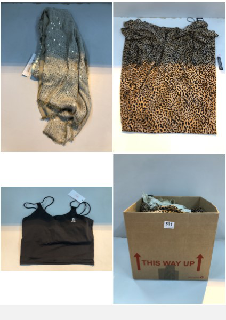 BOX OF CLOTHES IN VARIOUS SIZES AND DESIGNS