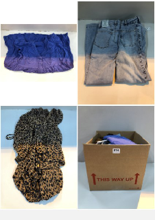 BOX OF CLOTHES IN VARIOUS SIZES AND DESIGNS