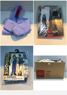 BOX OF CLOTHES IN VARIOUS SIZES AND DESIGNS