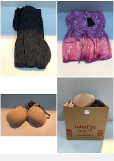 BOX OF CLOTHES IN VARIOUS SIZES AND DESIGNS