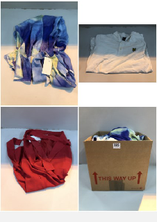 BOX OF CLOTHES IN VARIOUS SIZES AND DESIGNS