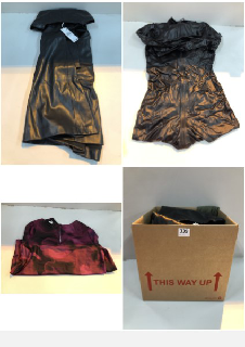 BOX OF CLOTHES IN VARIOUS SIZES AND DESIGNS