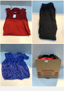 BOX OF CLOTHES IN VARIOUS SIZES AND DESIGNS