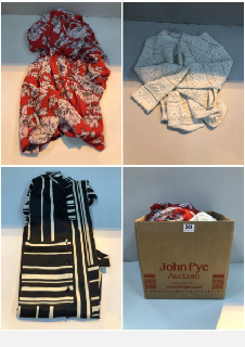 BOX OF CLOTHES IN VARIOUS SIZES AND DESIGNS