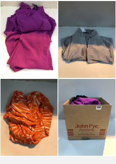 BOX OF CLOTHES IN VARIOUS SIZES AND DESIGNS