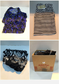 BOX OF CLOTHES IN VARIOUS SIZES AND DESIGNS