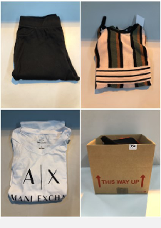 BOX OF CLOTHES IN VARIOUS SIZES AND DESIGNS