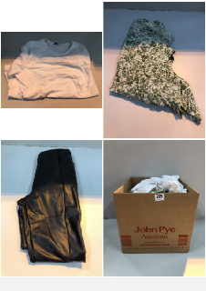 BOX OF CLOTHES IN VARIOUS SIZES AND DESIGNS