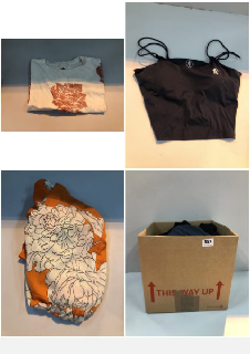 BOX OF CLOTHES IN VARIOUS SIZES AND DESIGNS