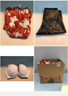 BOX OF CLOTHES IN VARIOUS SIZES AND DESIGNS