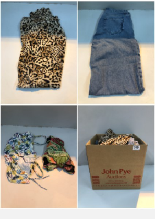 BOX OF CLOTHES IN VARIOUS SIZES AND DESIGNS