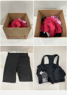 BOX OF CLOTHES IN VARIOUS SIZES AND DESIGNS